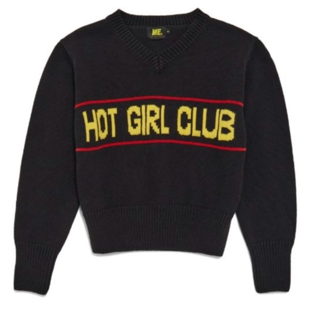 Melody Ehsani Black and Yellow V-Neck Sweater